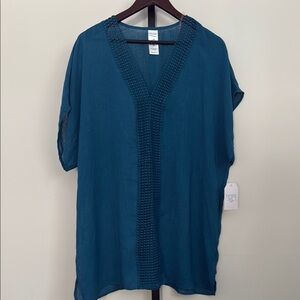 Time and Tru Boxy Green and Blue Swim Tunic